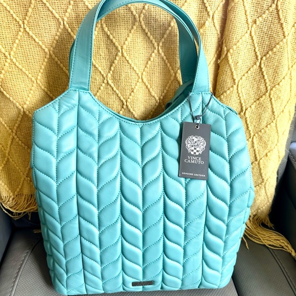 VINCE CAMUTO QUILTED TOTE “VISHO-TO” Style SEASHORE Color - Picture 14 of 15